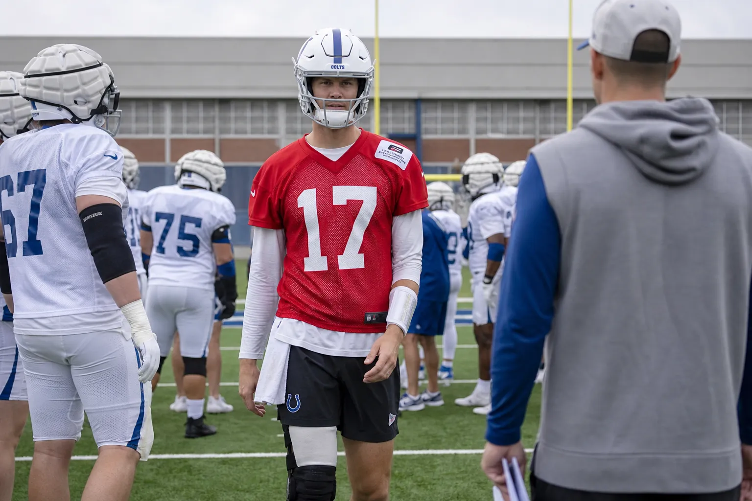 AI-generated illustration of the topic: Colts name five captains ahead of Indianapolis home opener, setting leadership for Week 1 at Lucas Oil Stadium